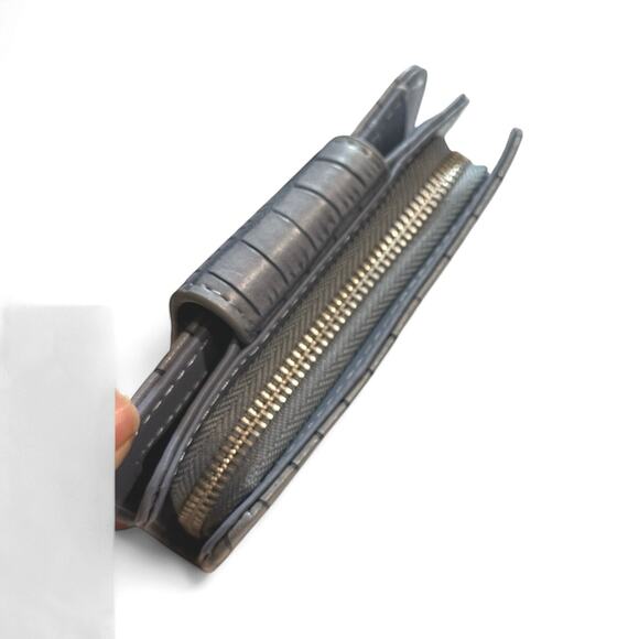 French Connection Emmy Croco Denim Zipper Wallet - Picture 5 of 5